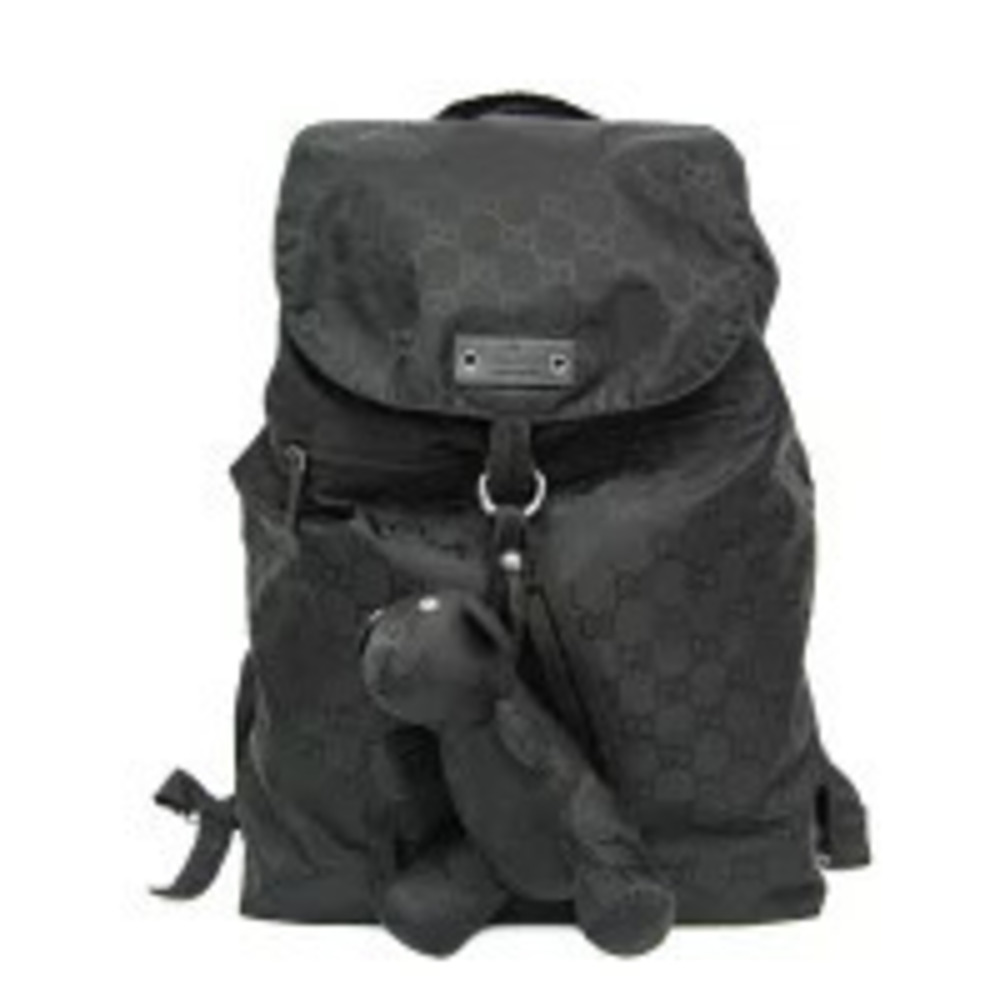 Gucci GG Backpack Rucksack Leather Black